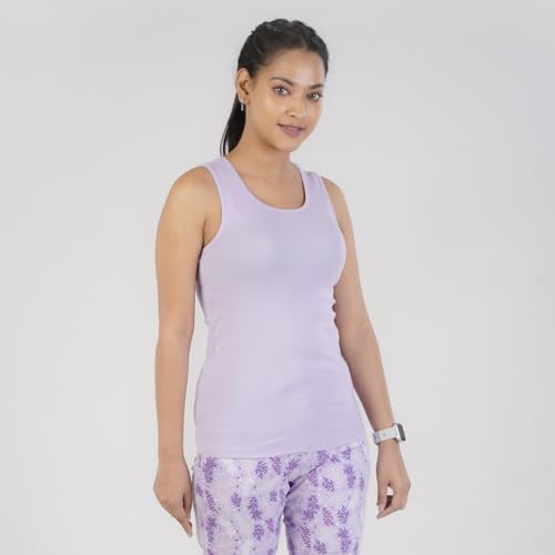 Rupa Colors Playsure Solid 100% Combed Cotton Rib Fabric, Womens Tank Top, Sleeveless Pack of 1