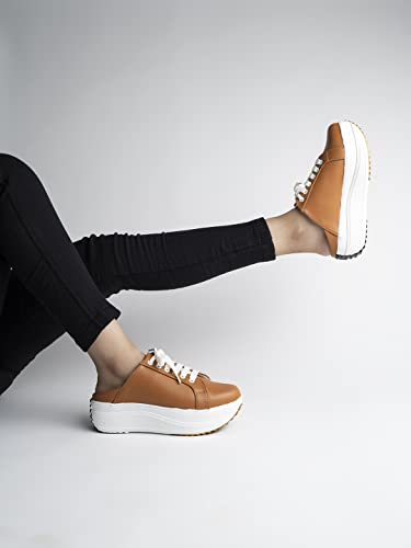 Shoetopia WomenS Slip-On Sneakers | Light Weight & Comfortable With Cushioned Footbed | Stylish Shoe Sneakers For Women Tan-Eu3