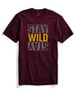 ADRO Men's Stay Wild Typography Printed Cotton T-Shirt (RNR-M-Wild-MR_Maroon_XL)