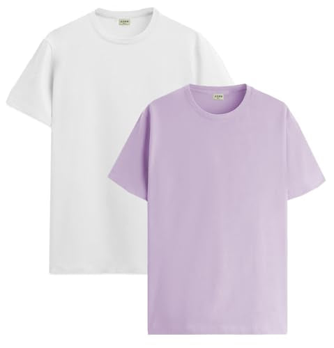 ADRO T Shirts Pack of 2 Mens Tshirts Cotton T Shirts for Men Tshirt T-Shirts Combo T Shirts Tshirts for Men Plain Solid Tshirts