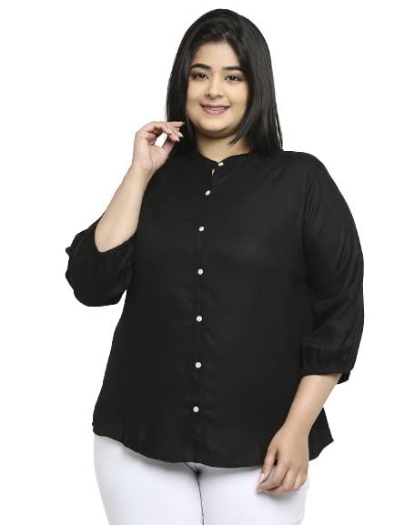 Style Quotient Plus Women Solid White Viscose Rayon Formal Shirt
