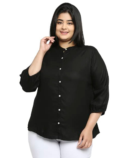 Style Quotient Plus Women Solid White Viscose Rayon Formal Shirt