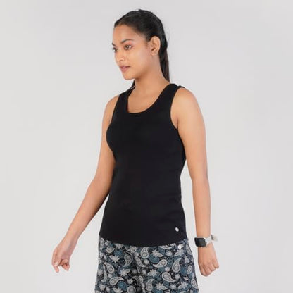 Rupa Colors Playsure Solid 100% Combed Cotton Rib Fabric, Womens Tank Top, Sleeveless Pack of 1