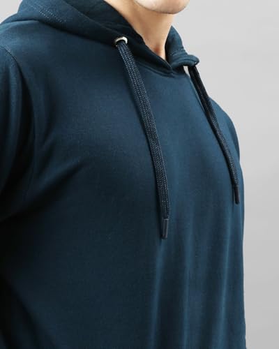 ADRO Men's Printed Hoodie, Cotton, Grey, Size 34, Model H24-PLN-GR