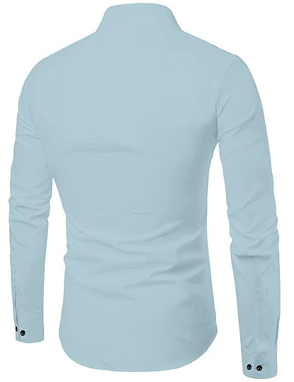 Bellstone Mens Solid Regular Fit Shirt (B-8200_Aqua