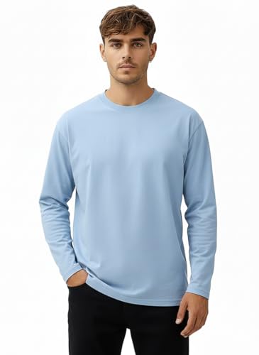 Veirdo Mens Cotton Regular Fit Solid Full Sleeve T-Shirt