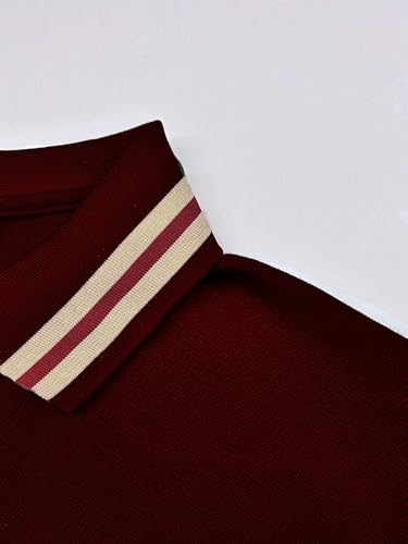 Greciilooks Polo T-Shirt For Men  Cotton Short Sleeve Regular Fit Tee | Perfect For Golf, Travel & Outdoor Casual Look Maroon