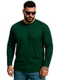 Veirdo Mens Cotton Oversized Fit Drop Shoulder Solid Core Plus Size Full Sleeve T-Shirt