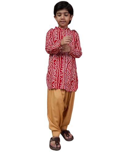 Pspeaches Boys Floral Regular Kurta With Pyjamas (6-7Years)
