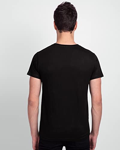 Bewakoof MenS Printed Regular Fit Half Sleeve Round Neck Cotton T-Shirt Black