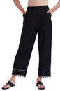 Aurelia Womens Solid Mid-Rise Cotton Blend Palazzos (Size: 2XL)-A60362-606088 Black