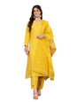 Varanga Women Hand Embroidered French Knot Kurta With Tonal Bottom And Embroidered Dupatta.