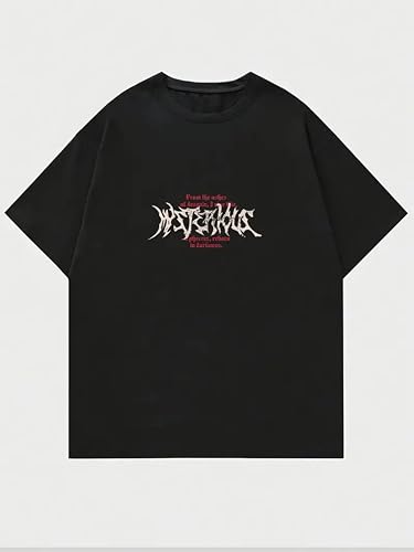 Thalasi Men Cotton Aesthetic Oversized T Shirt For Men - Black T Shirt For Men Stylish | Half Sleeve Oversize Fit Round Neck Tsh