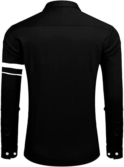 Bellstone Mens Solid Regular Fit Shirt (B-8200_Black