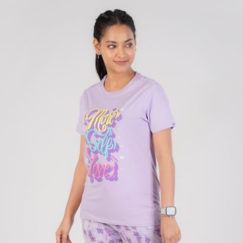 Rupa Colors Playsure Printed Cotton Blended Round Neck Womens T-Shirt, Short-Sleeve, Pack of 1