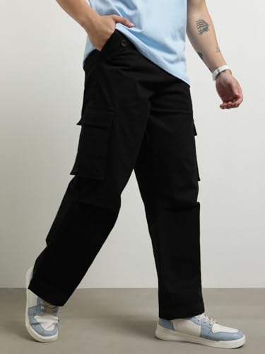 Nobero MenS Loose Casual Pants (1M-Bwcp-R0002_Black