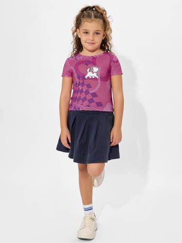 The Souled Store Official Disney: Marie in Paris Young Girls Round Neck Multicolor Graphic Printed Cotton T-Shirts