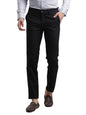Turtle Men Cotton Stretch Ultra Slim Fit Navy Solid Casual Trouser