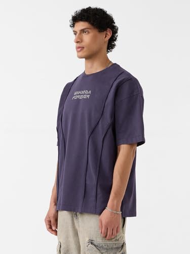 The Souled Store: Black Panther Wakanda Forever Men and Boys Short Sleeves Round Neck Graphic Printed Cotton Oversized Comfortab