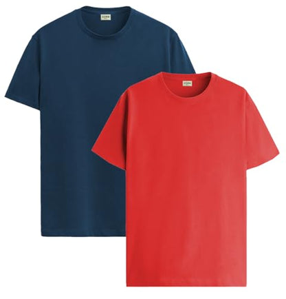 ADRO T Shirts Pack of 2 Mens Tshirts Cotton T Shirts for Men Tshirt T-Shirts Combo T Shirts Tshirts for Men Plain Solid Tshirts