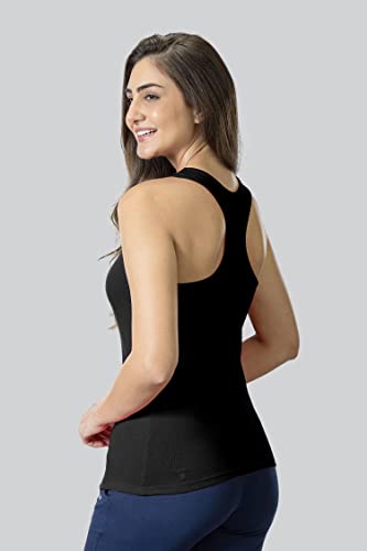 Lyra WomenS Stretchable Premium Cotton Racerback Tank Top (Pack Of 3)