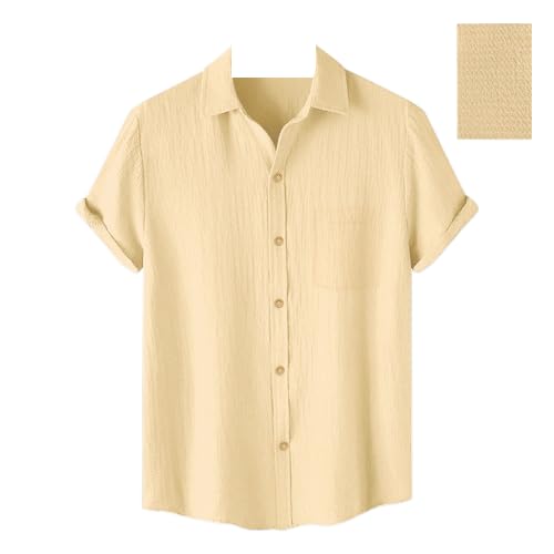 Pinkmint Mens Solid Classic Fit Shirt Beige