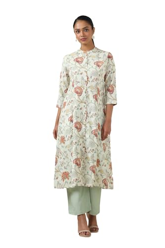 Soch Womens Linen Botanical Regular Kurta (CWS5KU61102_Beige