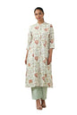 Soch Womens Linen Botanical Regular Kurta (CWS5KU61102_Beige