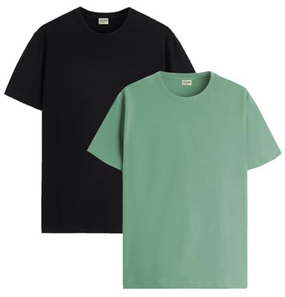 ADRO T Shirts Pack of 2 Mens Tshirts Cotton T Shirts for Men Tshirt T-Shirts Combo T Shirts Tshirts for Men Plain Solid Tshirts