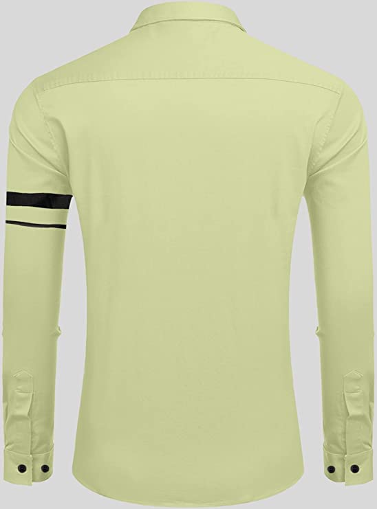 Bellstone Mens Solid Regular Fit Shirt (B-8200_Light Yelllow