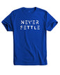 ADRO Mens Never Settle Cotton T-Shirt (RN22-03-SET-RB_Royal Blue_XL)