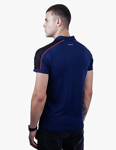 REVOLT Solid Slim Fit Men's Soft & Comfortable Polo T-Shirt-with Logo Branding
