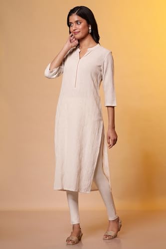 Aurelia Women's Solid Cotton Blend Straight Kurta