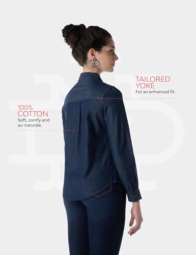 INKD Womens Regular Fit Shirt (INKAW23WSH-027_Deep Neptune