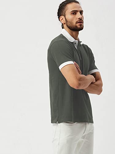Greciilooks T-Shirts For Men| Solid Plain T-Shirts| Polo-Collar Neck T Shirt| Half Sleeves Casual T-Shirt For Men| Regular Wear