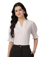 Style Quotient Women White Puffed Sleeves top