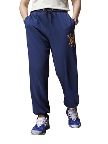 Bewakoof Official Naruto Merchandise Womens Graphic Print Super Loose Fit Joggers_603160_Blue_XL