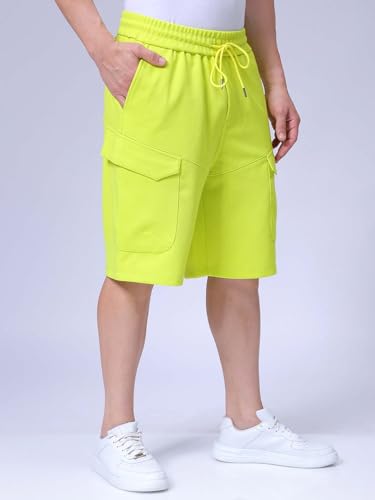 The Indian Garage Co Men Relaxed Fit Textured Mid-Rise Cargo Shorts