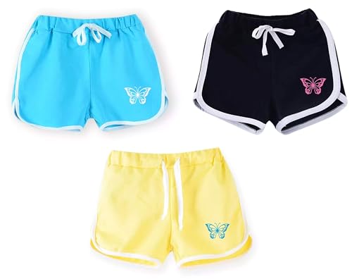KYDA KIDS Girls Cotton Plain Regular Fit Shorts - (Pack of 3)
