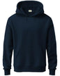 ADRO Men's Cotton Neck Hooded Sweatshirt (H24-PLN-NB_Navy Blue