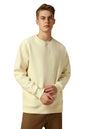 Dennis Lingo Men Off-White Solid Relaxed Fit Full Sleeve Mock Collar Sweatshirt