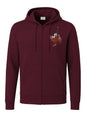 ADRO Mens Regular Fit Maroon Zip-Up Hoodie for Man | 320 GSM Cotton Poly Fleece Zipper Sweatshirt with Soft Fabric & Printed Hoo