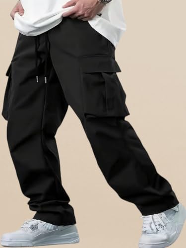 Indoprimo MenS Regular Casual Pants (B0Dfpkwp7B_Black