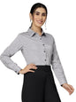Style Quotient Women Self Design Black Polyviscose Regular Formal Shirt