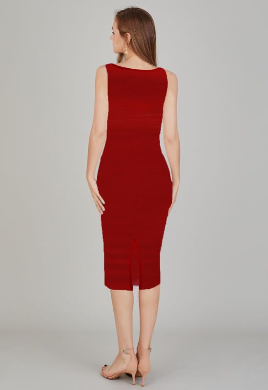 Toochki Dress For Women | Lycra Dresses | One Piece Dress | Midi Dress Dress For Women | Red Bodycon Dress For Women | Casual We