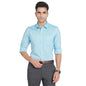 Turtle Men 100% Cotton Slim Fit Self Design Full Sleeve Formal Shirt Sky Blue