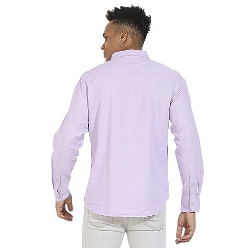 Campus Sutra Mens Regular Fit Shirt (CBSSM23_CSMSSRT5713_Lavender