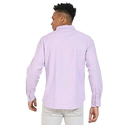 Campus Sutra Mens Regular Fit Shirt (CBSSM23_CSMSSRT5713_Lavender