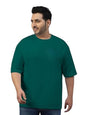 Veirdo Mens 100% Cotton Oversized Fit Drop Shoulder Solid Core Plus Size T-Shirt