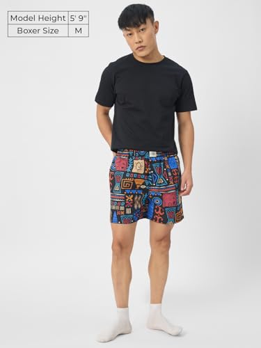 The Souled Store Originals : Tribal Tales Blue Men And Boys Boxer Short